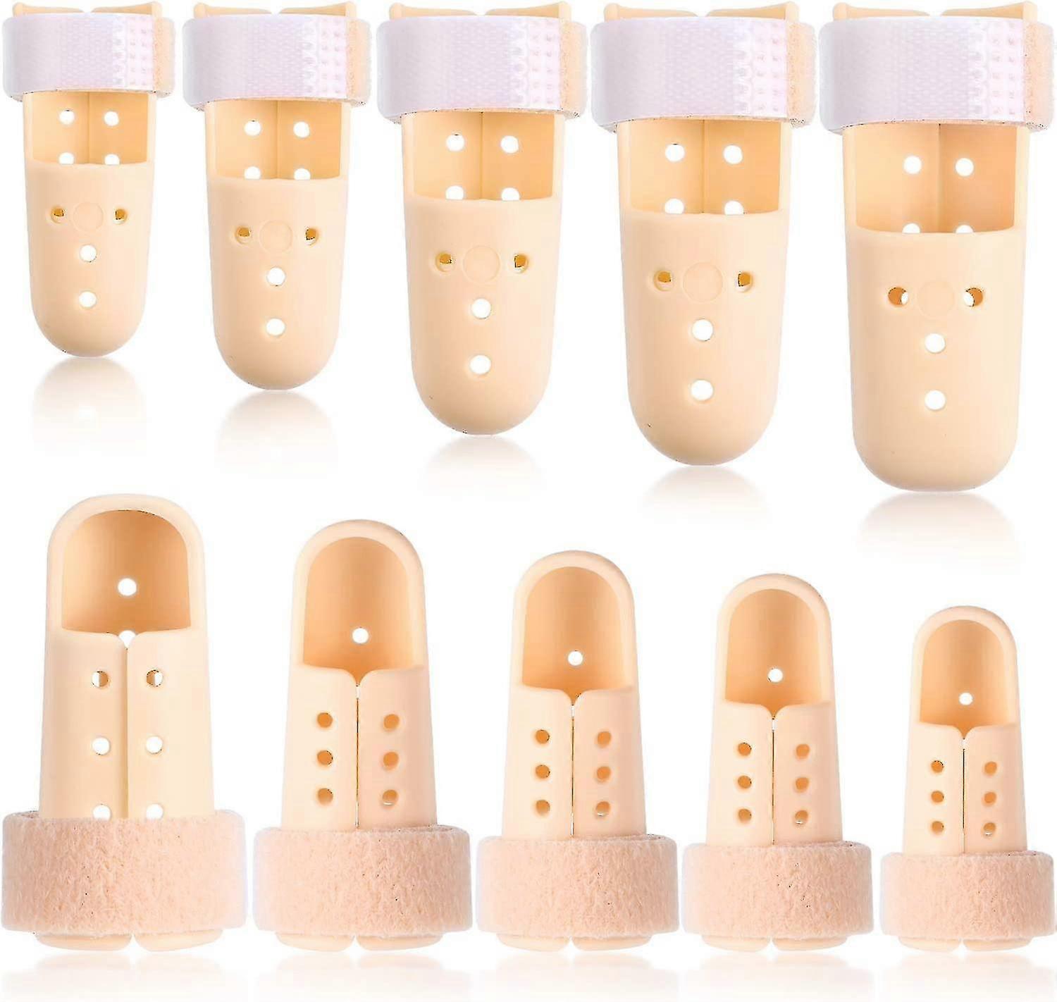 Finger Splints Set, 10pcs Finger Extension Splint Finger Splint Mallet Finger Support Adjustable Finger Immobilizer