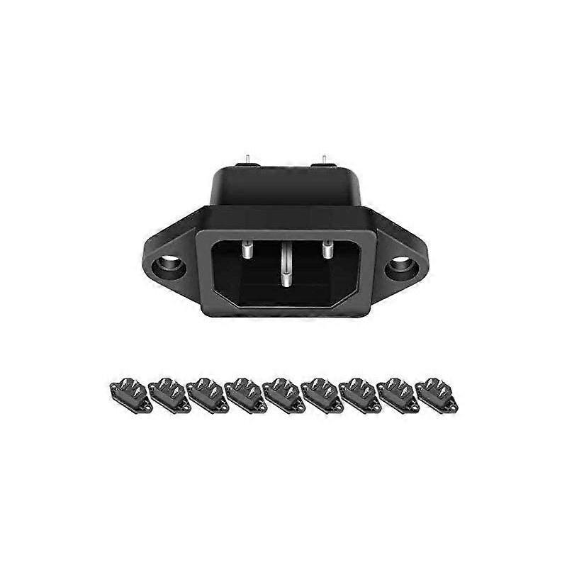 10pcs AC 250 V 10 A IEC 320 C14 Panel Mount Power Connector Adapter Socket Power Outlet