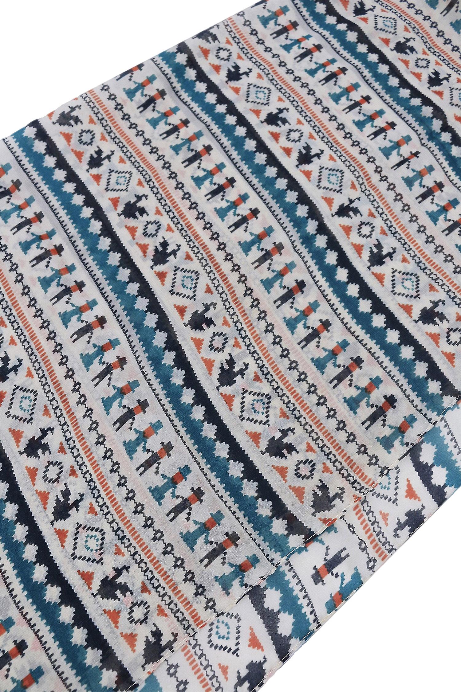 Lovemystyle Beige Scarf With Multi Colour Aztec Print