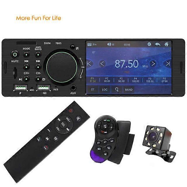 4.1" Touch Screen Car Radio 1 Din Bluetooth Music Handsfree TF USB Charging Remote Audio System ISO Head Unit Car Player