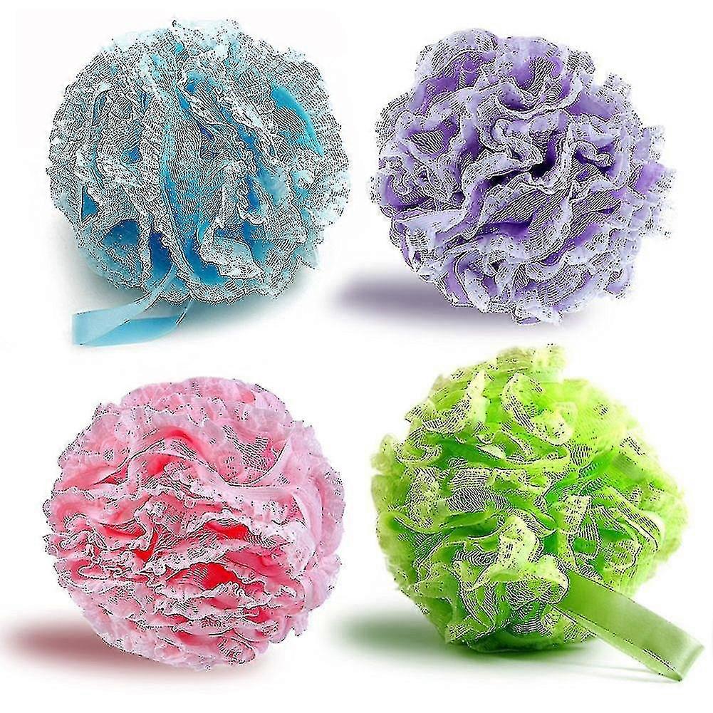 Soft Body Bath Sponge Shower Sponge Soap Sponge Puff 4-pack