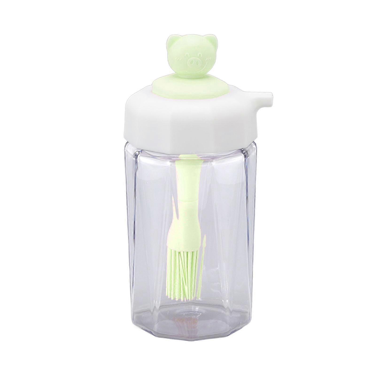 Silicone Oil Bottle with Built-in Brush - Dual Purpose, Push Design (Grass Green)