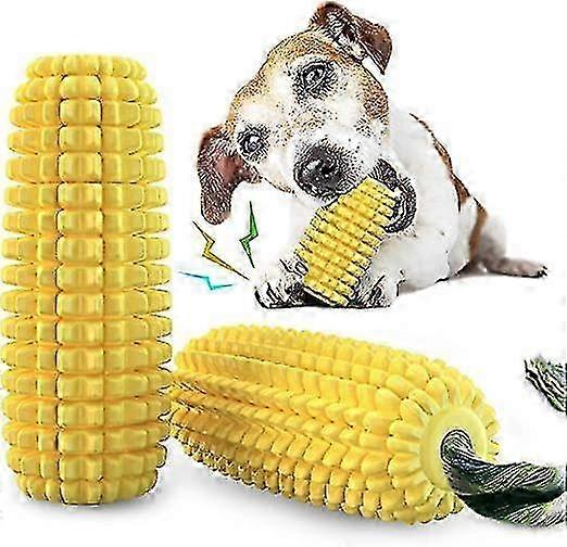 Dog Chew Toy, Suitable For Intense Chewing, Indestructible Durable Squeak Interactive Dog Toy, Puppy Teeth Chewing Corn On The Cob Toy 1 Piece Yellow
