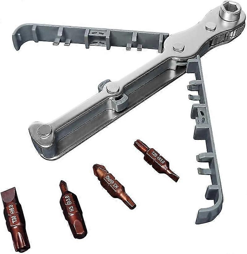 S2 DualEnded Ratchet Screwdriver Set MetalPlastic AntiSlip Handle Multifunctional Tool