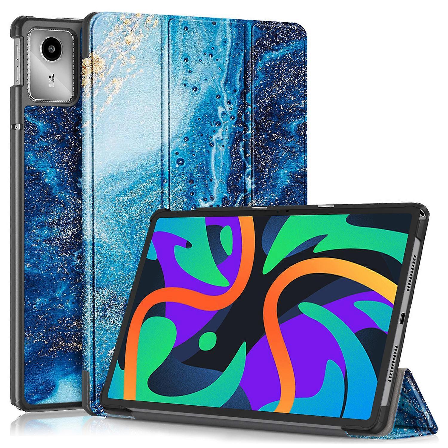 Trifold Stand Pattern PU Leather Auto Sleep Wake Tablet Case For Lenovo Tab M11