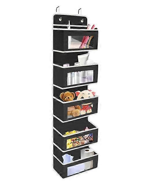 Convenient Sturdy Door Over Hanging Organizer, Behind The Door Storage Organizer with Door Hook and Large Clear Windows, Hanging Wall File Organizer