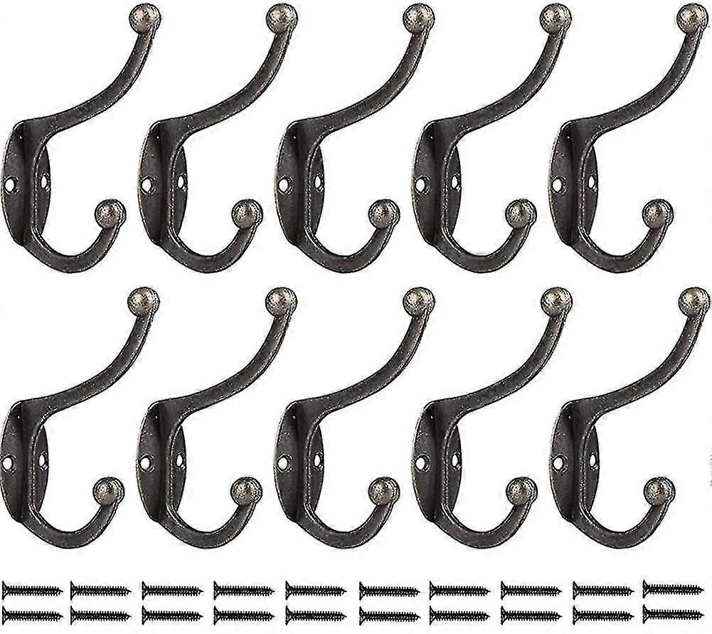 10 قطع الرجعية هوك معطف رف معطف رف خمر باب معدني هوك للحمام