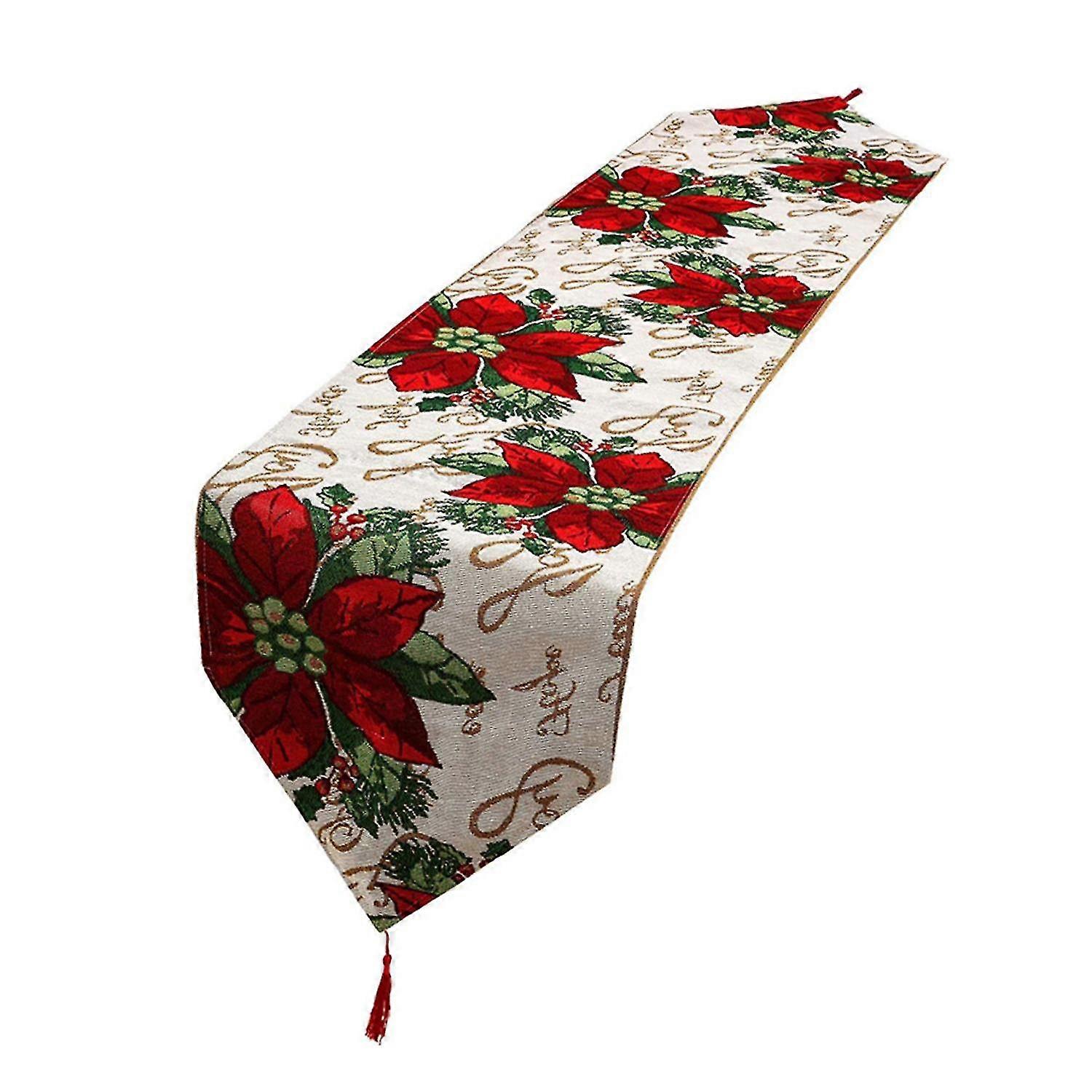 Wear-resistant Table Cloth Widely Use Cotton Flax Decorative Flower Snowman Table Runner for Home