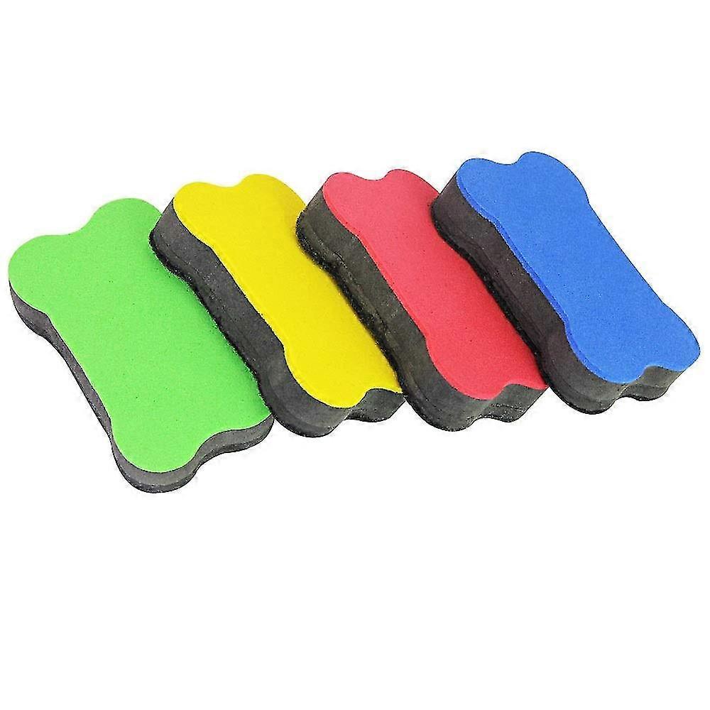 4 Pcs Magnetic Whiteboard Erasers, Random Color