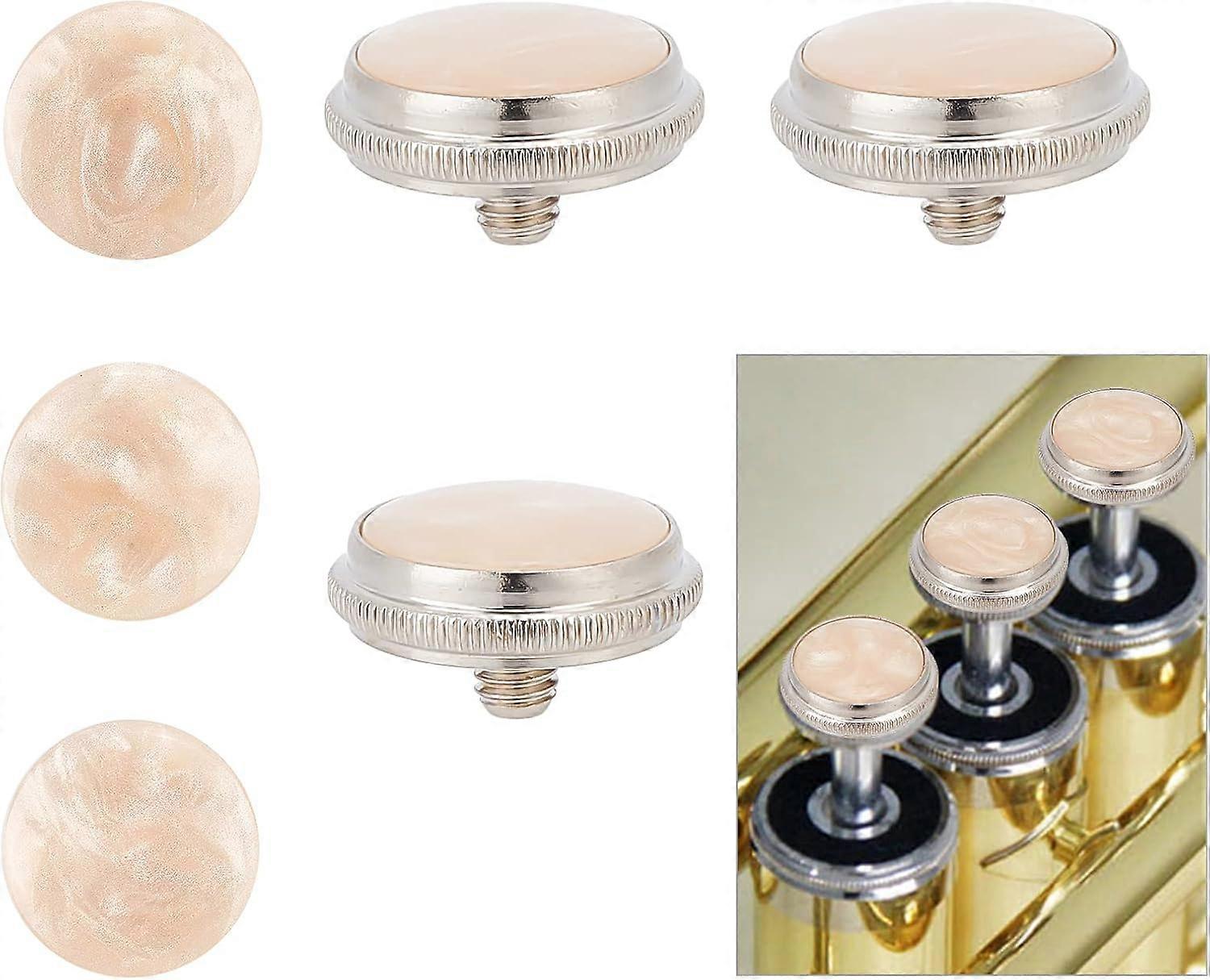 6Pcs Trumpet Valve Finger Buttons Musical Instruments Accessories Imitation Shell Saxophone Finger Button Wind Instruments Replacement for Trumpet Sax