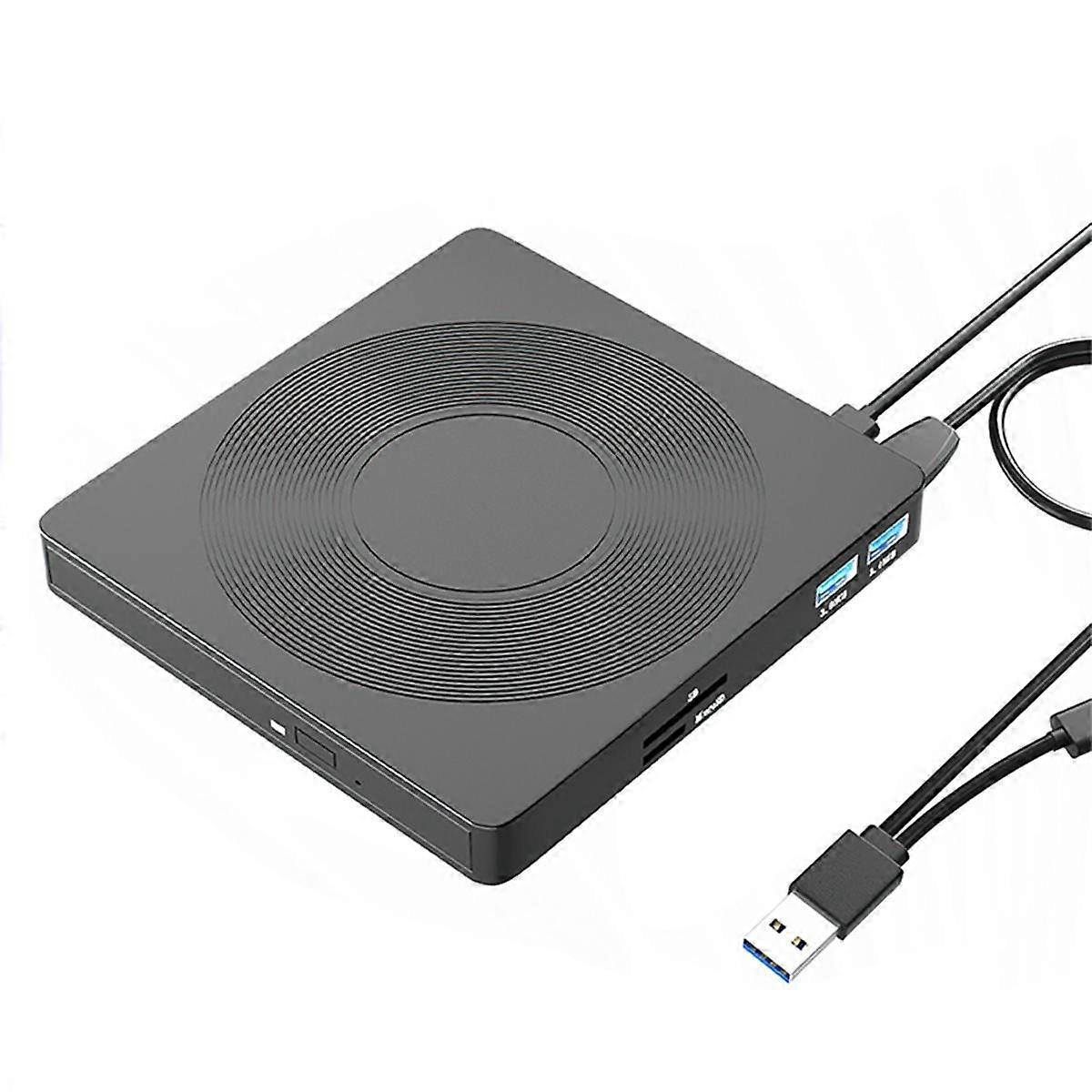 6 In1 External CD/DVD Drive USB3.0 Type C CD DVD RW VCD Optical Drive with TF Card Reader DVD Burner for PC Laptop
