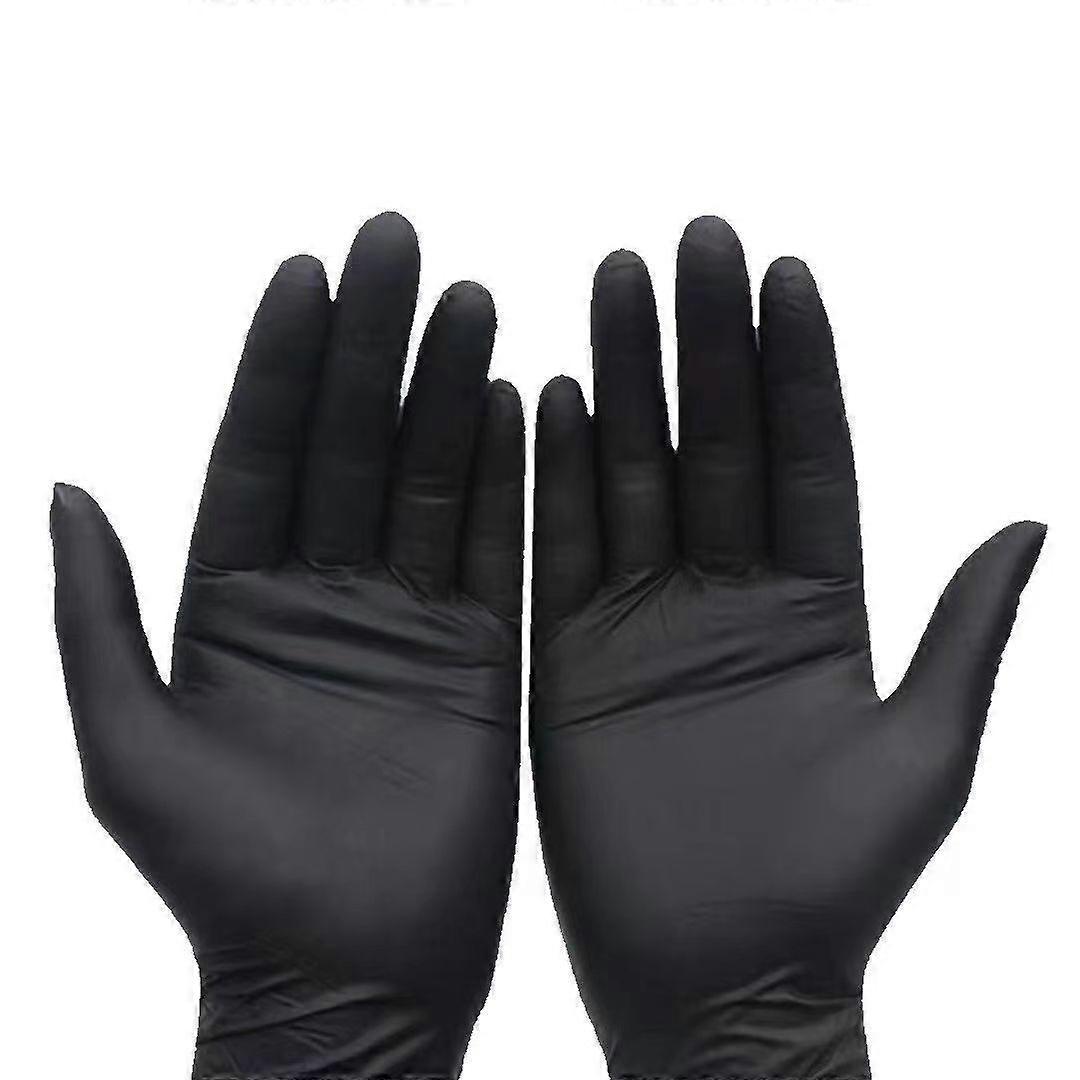 Dww-Gants Bote de 100 (L, noir) Gants  usage unique, sans poudre, sans latex, non striles, mdicaux, pour tatouage