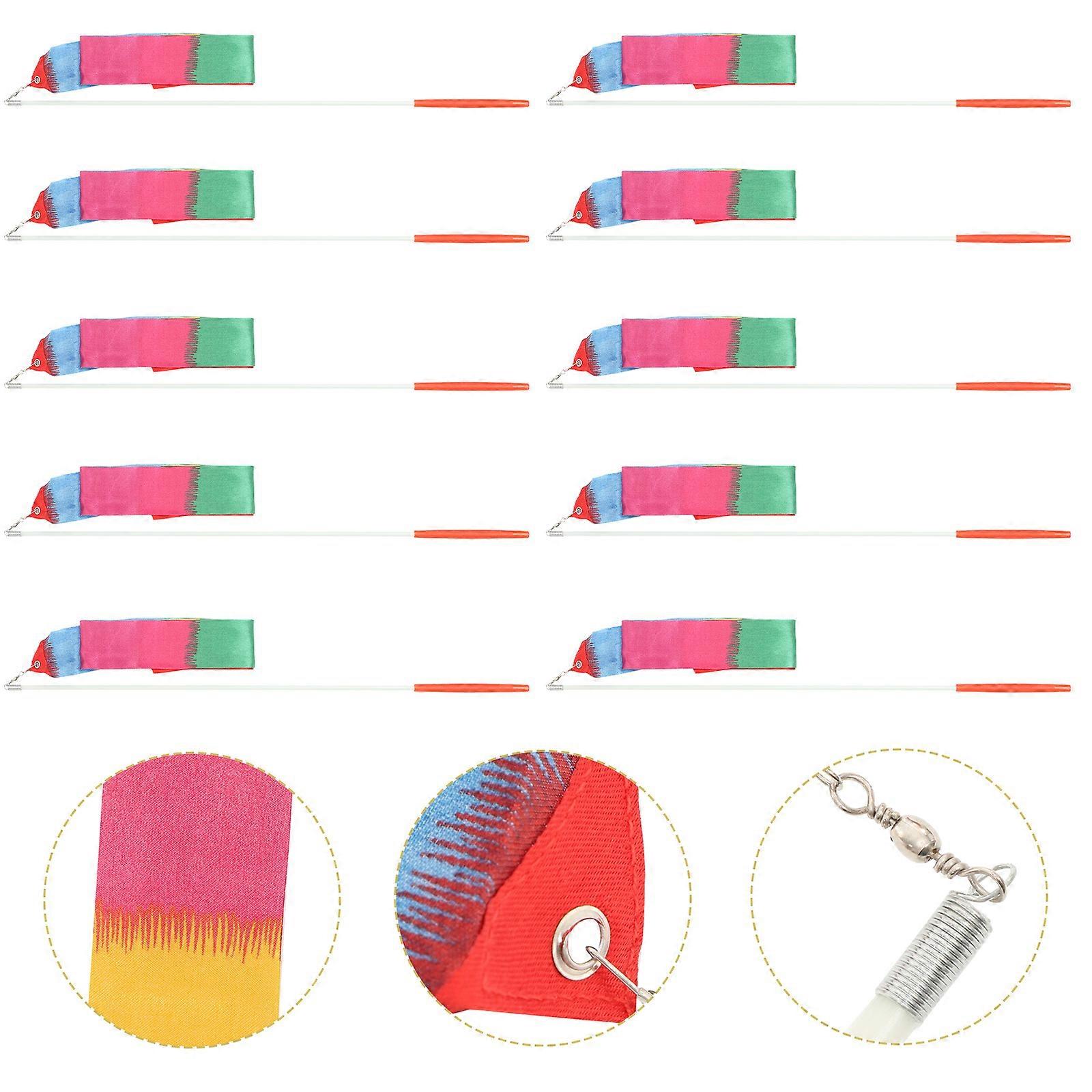 10Pcs Dance Streamers Creative Dancing Ribbons Children Performance Ribbons with Handle