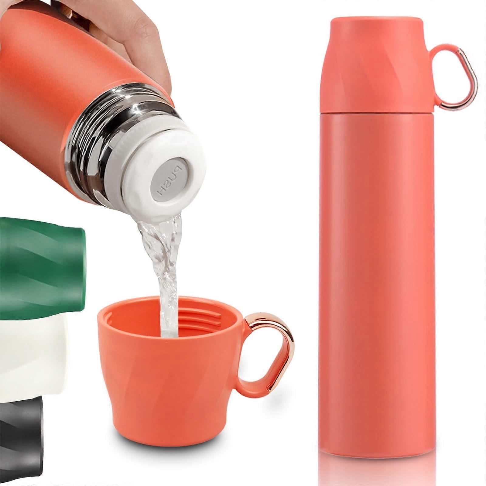 Garrafa de água isolada, frasco térmico de aço inoxidável de 500 ml com tampa do copo