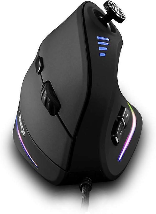 Mouse, Ergonomic USB Wired Vertical Mouse with [5 D Rocker] [10000 DPI] [11 Programmable Buttons], RGB Gaming Mouse for Gamer/PC/Laptop/Computer