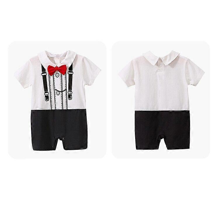 Babykläder Sommar Korta ärmar Nyfödd Tunn uppsättning kläder Baby Gentleman Romper Jumpsuit Pojkar - Stil 15