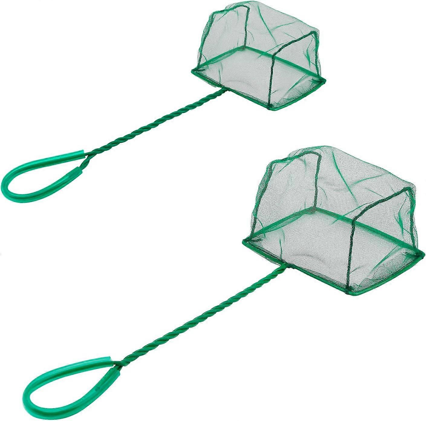 4/6 Inch Aquarium Fish Net Set Fish Catch Nets with Plastic Handle 2pcs