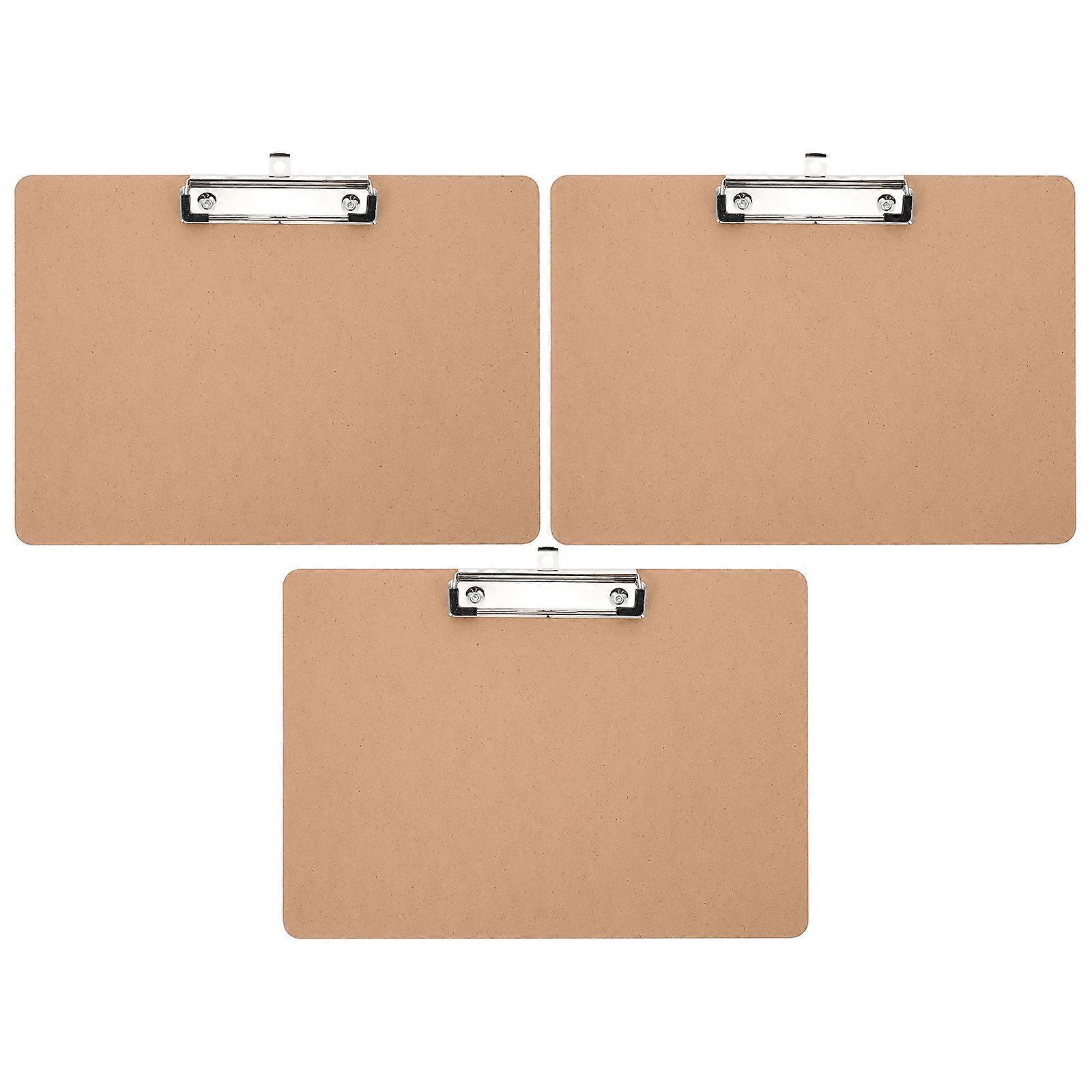 3Pcs Portable Clipboard Writing Board Office Hardboard Writing Support Board Document Clip