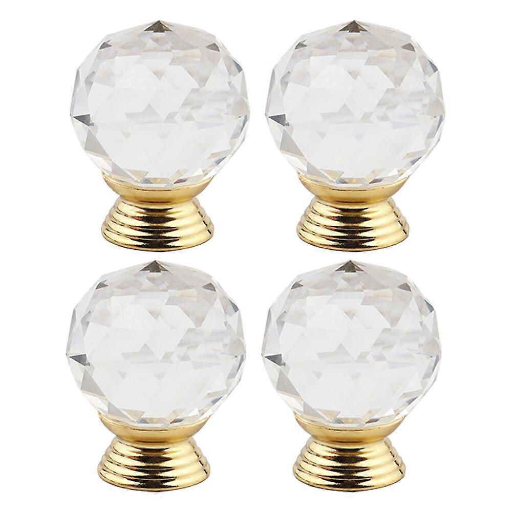 4Pcs Chic Home Drawer Cupboard Knobs Closet Handles for Home Using (Golden)