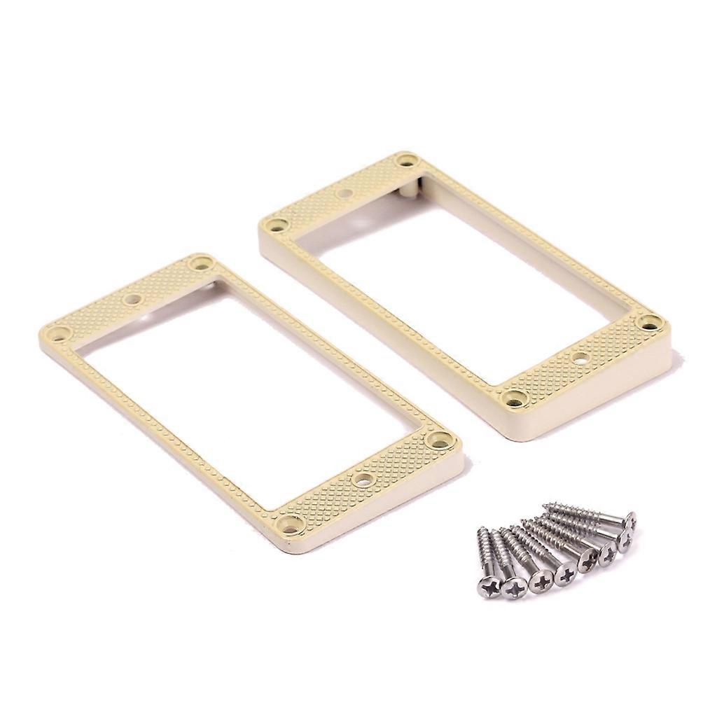 Set of 2Pcs Flat Top Bridge Neck Pickups Cover Frame Electric Guitar Replacement