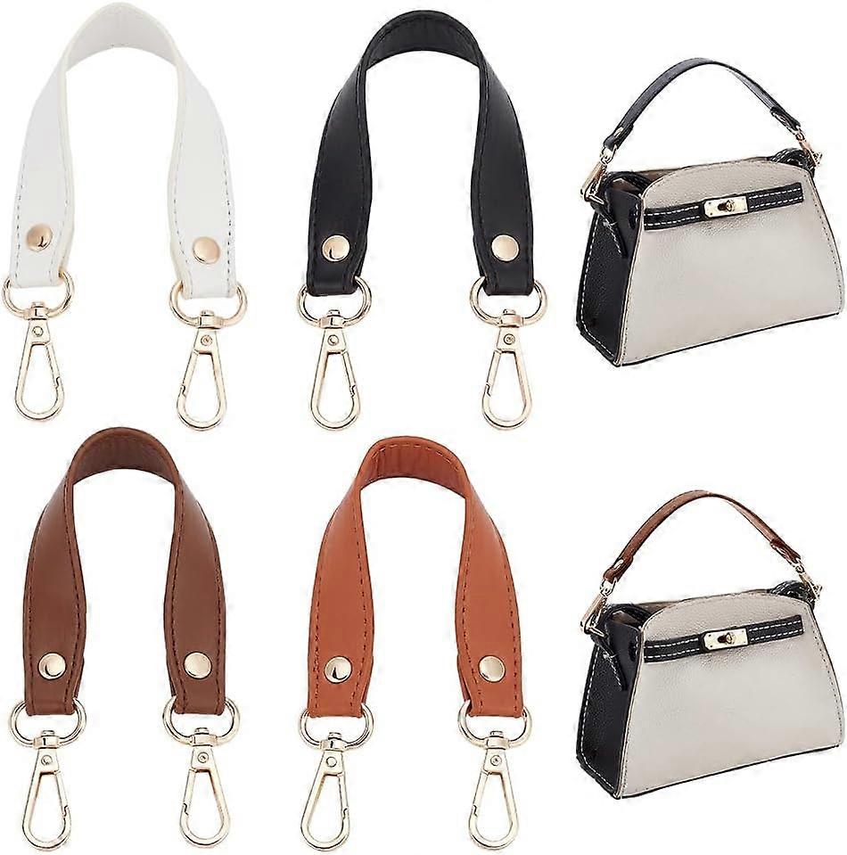 DIY 4 Colors Short Leather Purse Handle 11.2 Inch PU Leather Handbag Strap Replacement Bag Handle Clutches Tote Bag Handle Shoulder Strap Extender DIY