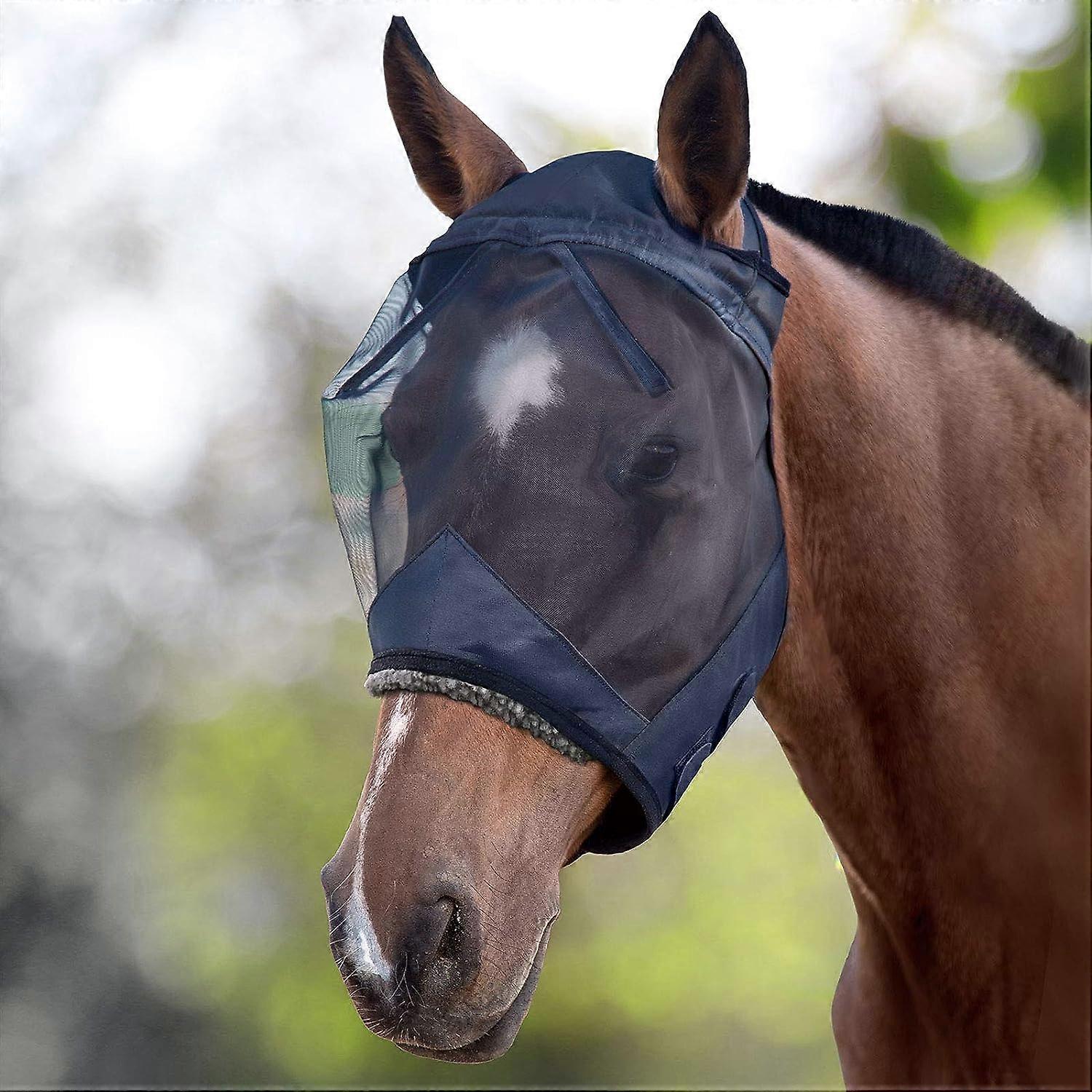 Horse Fly Mask Standard Black Medium Cob