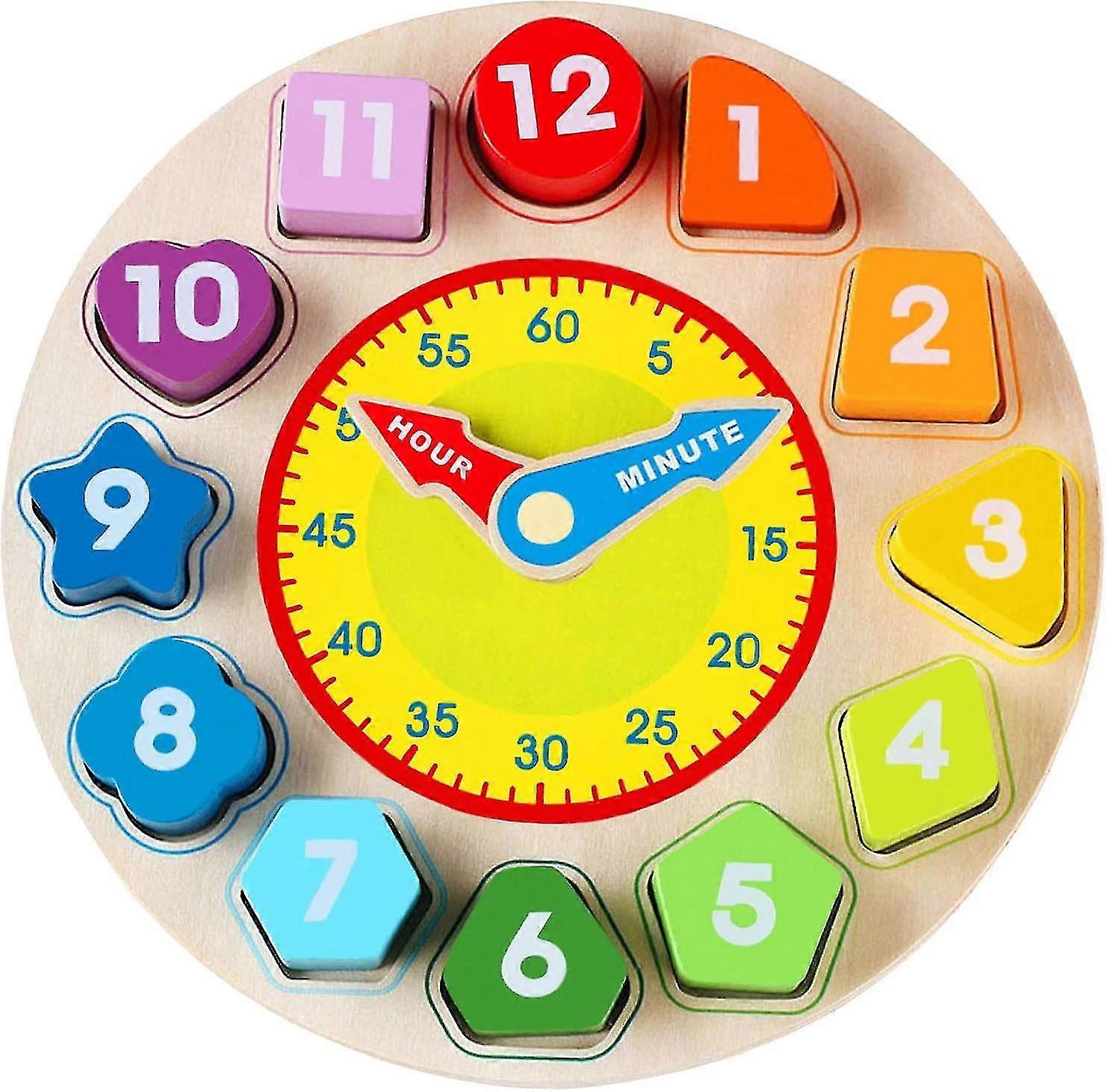 Wooden Shape Sorting Clock Toy With Number And Shape Educational Game Gift For Children Tw