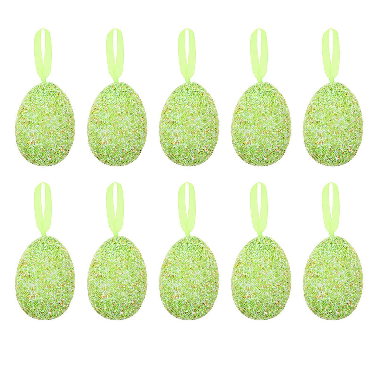 10PCS Easter Simulation Bird Eggs Pendants Holiday Decors Simulation Colorful Bird Eggs