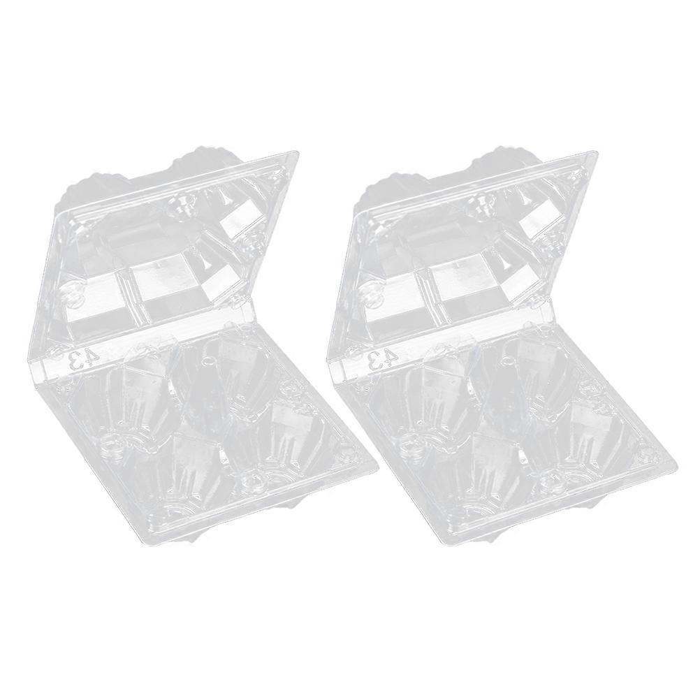 50pcs 4 Grids Portable Egg Tray Transparent Plastic Egg Holder Egg Carrier Packaging Box