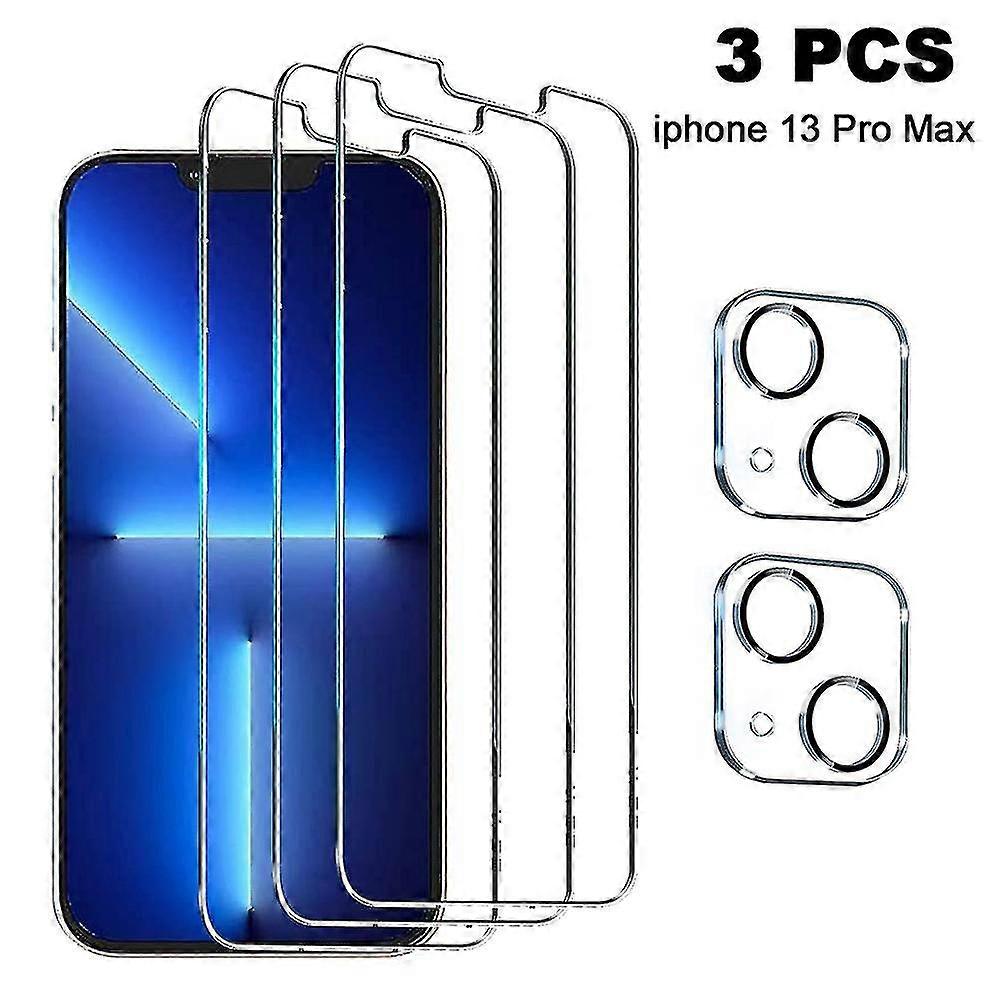 Glass Screen Protector For Iphone13,iphone 13 Pro,iphone 13 Pro Max Camera Lens Protector, Full Screen Tempered Glass Film, Hd - Bubble Free - Scratch