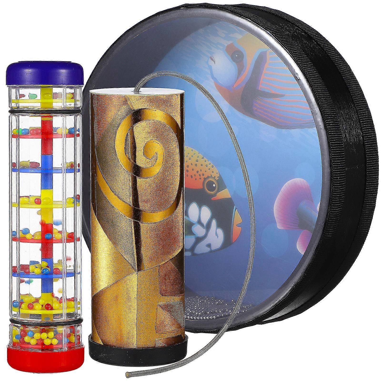 Sea Drum Wave helmirumpu sadetikkuravistelijalelulla ja kevätrummun lasten lyömäsoittimella