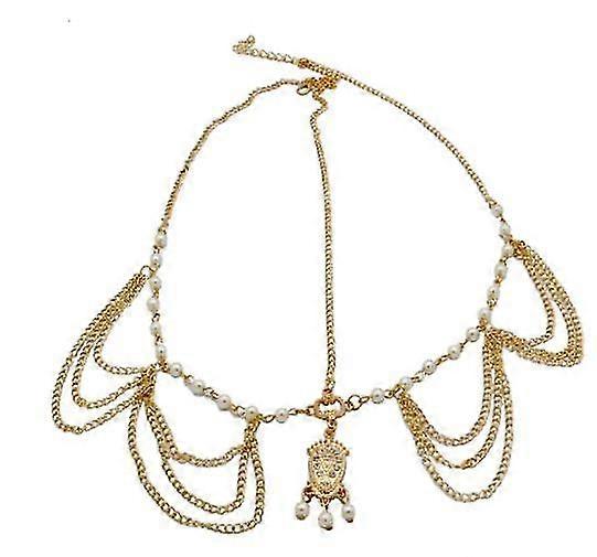 Dainty Women's Head Chain Gold Rhinestone Crystal Bridal Head