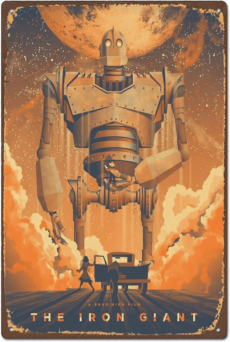 الفيلم العملاق الحديدي خمر علامة القصدير علامة معدنية ديكور معدني علامة حائط ملصق ديكور الجدار الباب لوحة القصدير علامة 7.8X11.8 بوصة