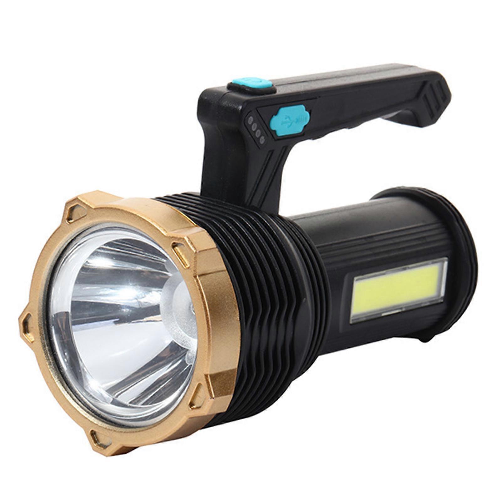 Rechargeable LED Flashlight with Handle High Lumens Super Bright Waterproof Portable Camping Torch Emergency Lighting Tool QingHai