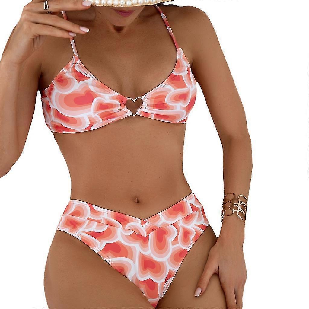Womens Two Piece O-ring String Bikini Swimsuits High Cut Cheeky Bikini Set