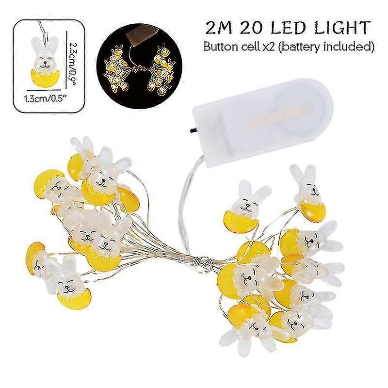 2 Meter Easter String Lights For Home Decor 20 Led Glowing Easter Bunny Egg Carrot Fairy Light Ornament Decorations