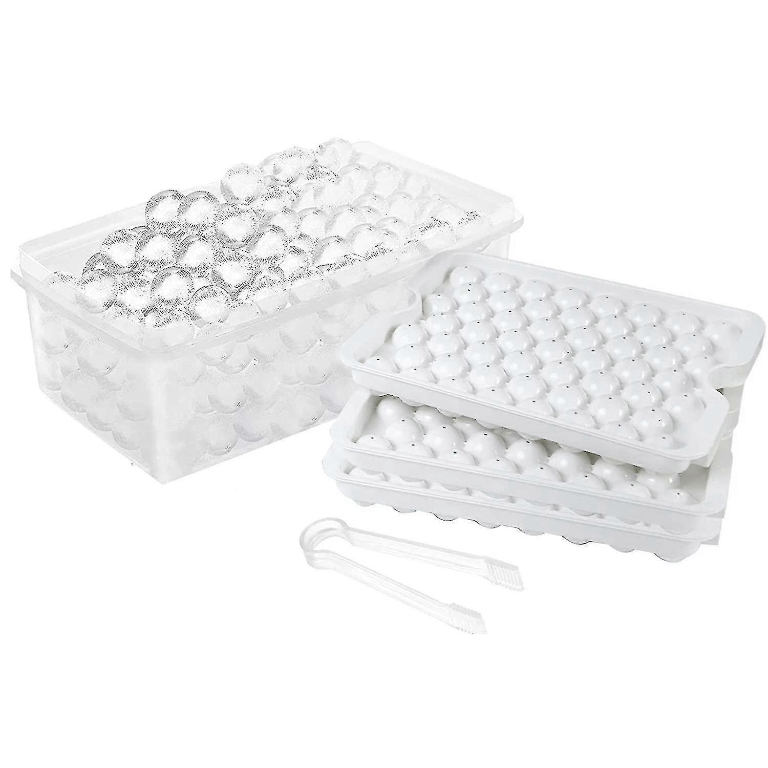 Ice Cube Tray For Round Ice Cube Tray (3 Ice Trays With Box, White)
