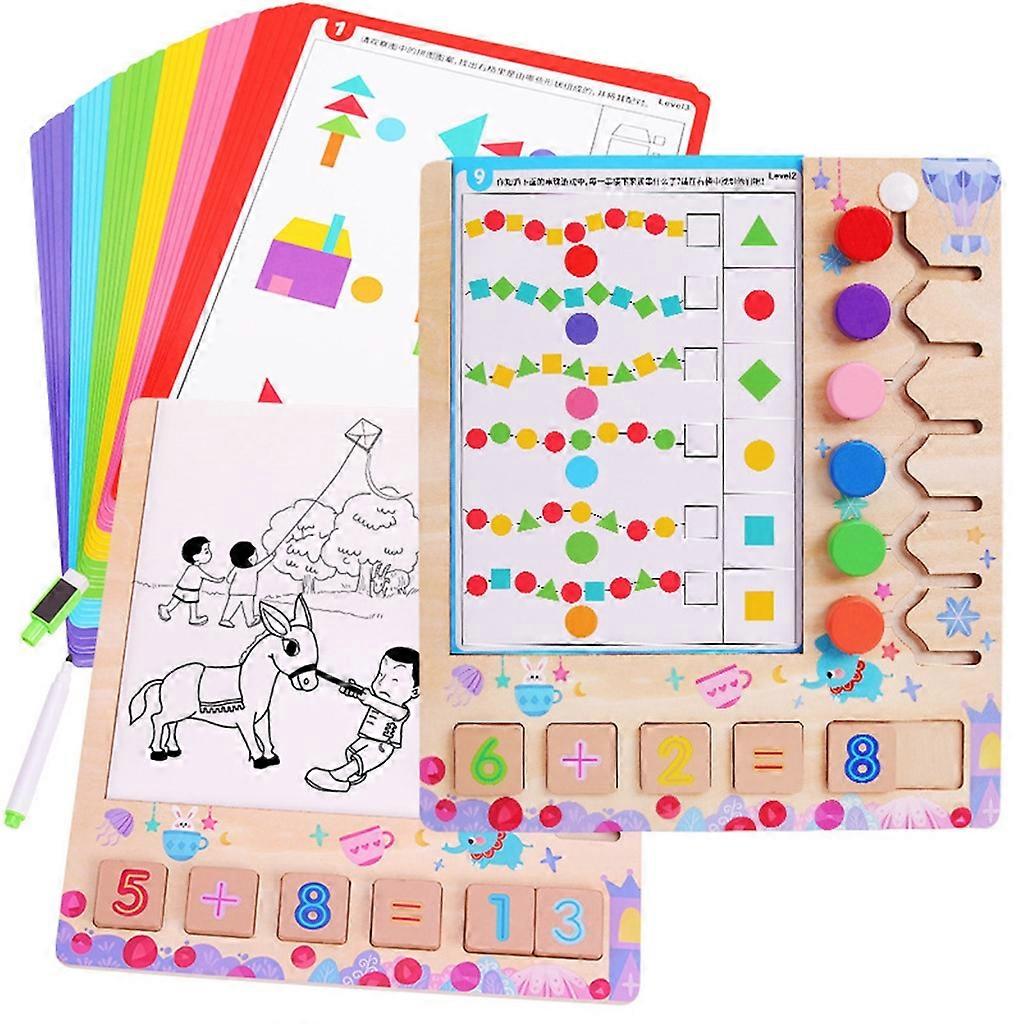 Wood Puzzles Board for Toddlers 3 4 5 Years Old Shape Sorting Math Learning