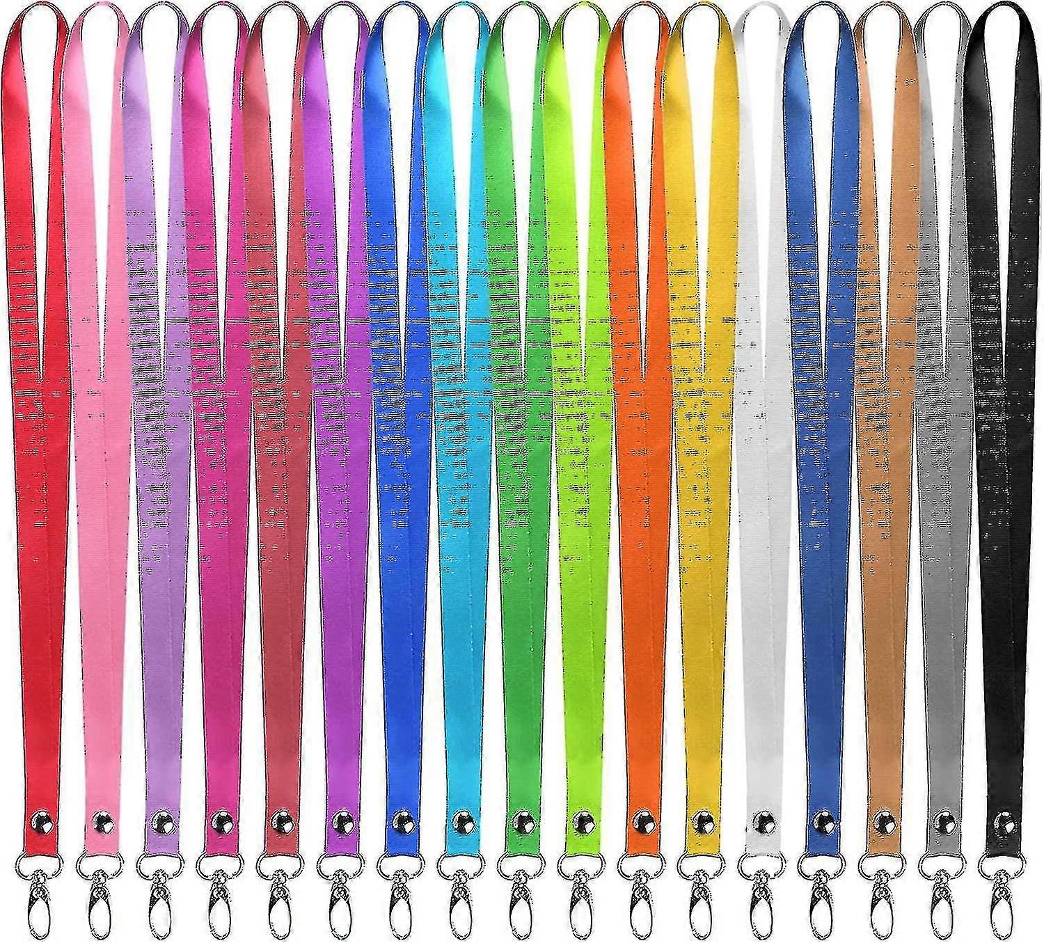 18 Pcs Mixed Colours Neck Lanyard, Lanyard Neck Strap And Strong Clip, Bulk Badge Lanyards