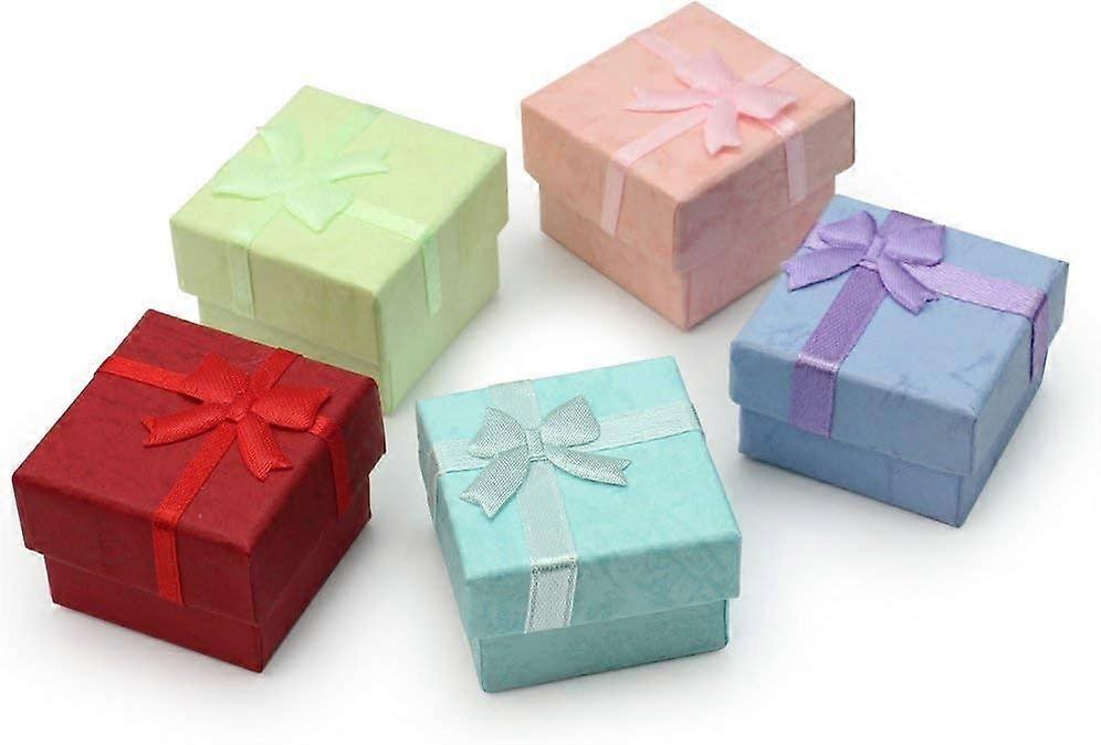 Hot 5Pcs Ring Earring Jewellery Square Gift Storage Case Boxes Paper Cardboard
