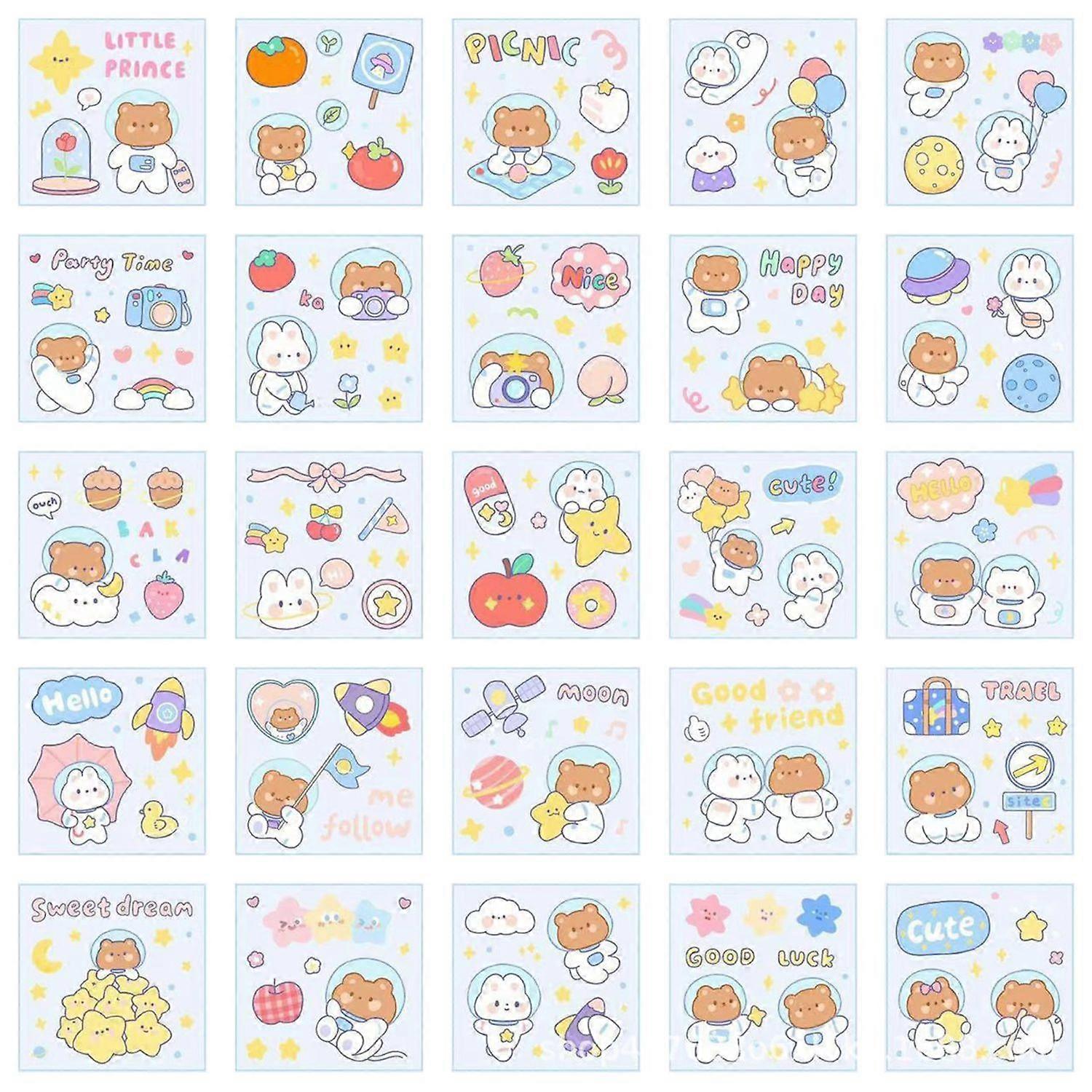 25Pcs Cute Stickers Set Easy to Peel Stick High-definition Printing Lovely Wide Application Stickers