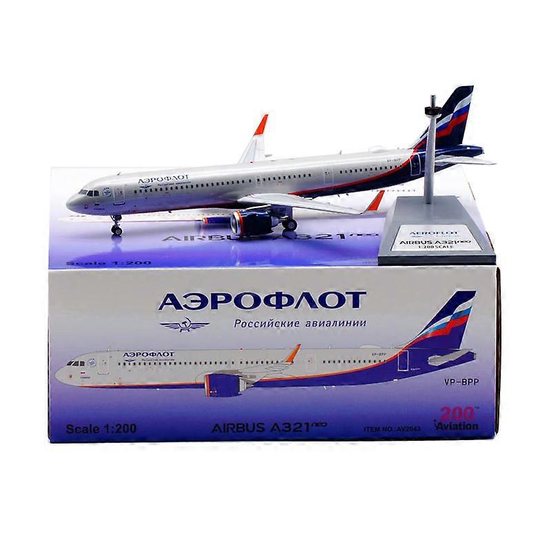 1:200 Scale Diecast Alloy Metal A321neo Vp-bpp Av2043 Aeroflot Russia Airlines Aircraft Airplane Models Collection Display Toys