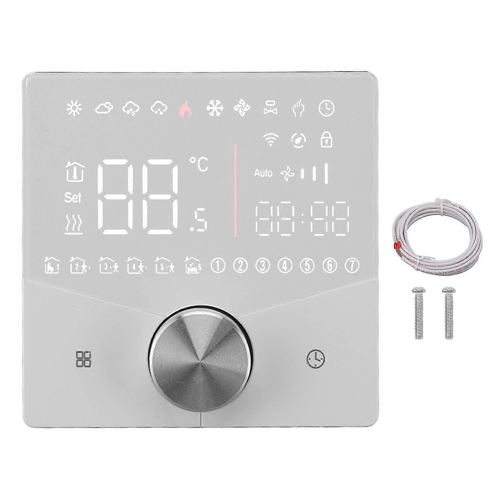 Smart Digital Thermostat LCD Color Display Precise Control Intelligent Temperature Controller White