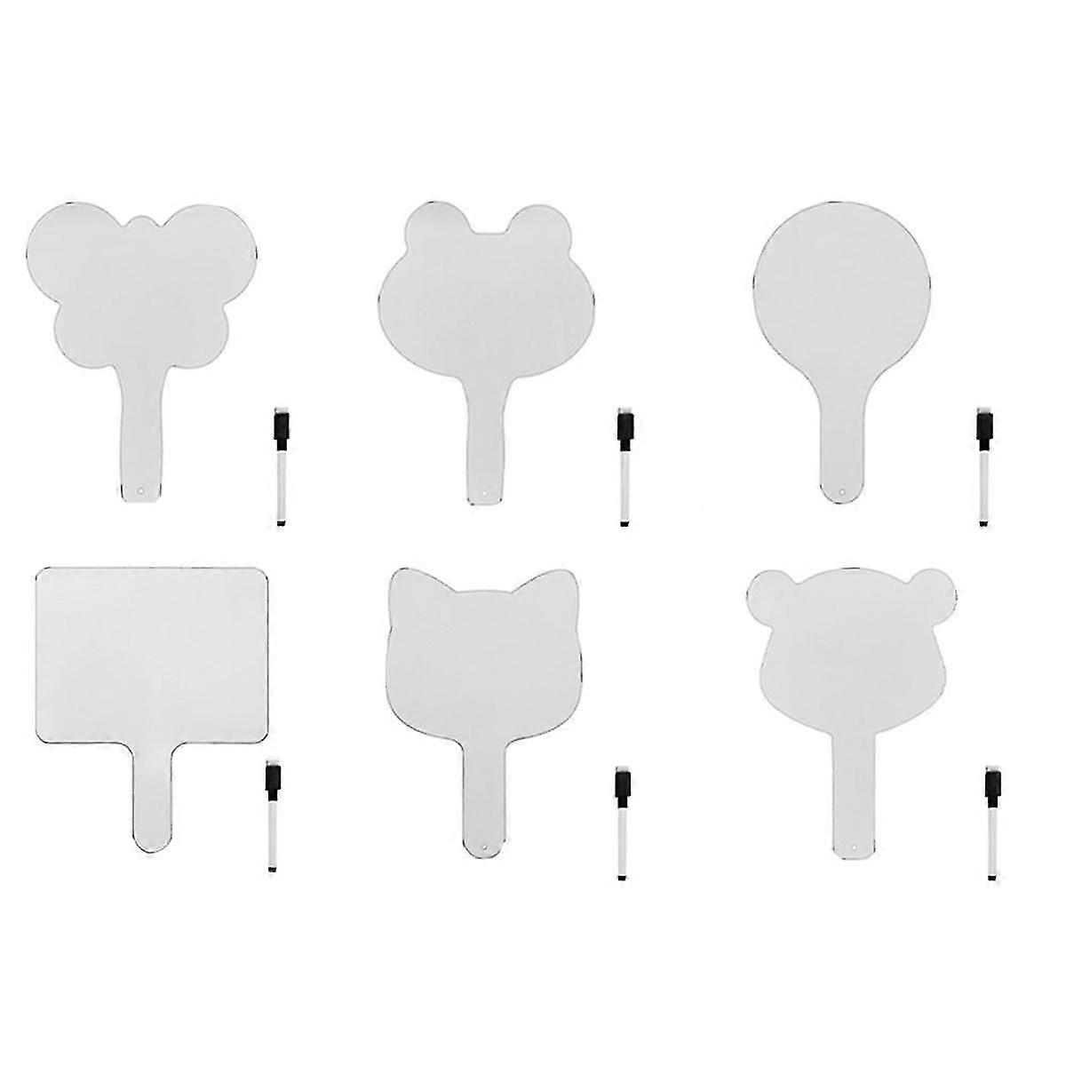 6 قطع مجداف الإجابة للمحو الجاف - السبورة البيضاء ، المجاذيف على الوجهين ألواح المسح الجاف