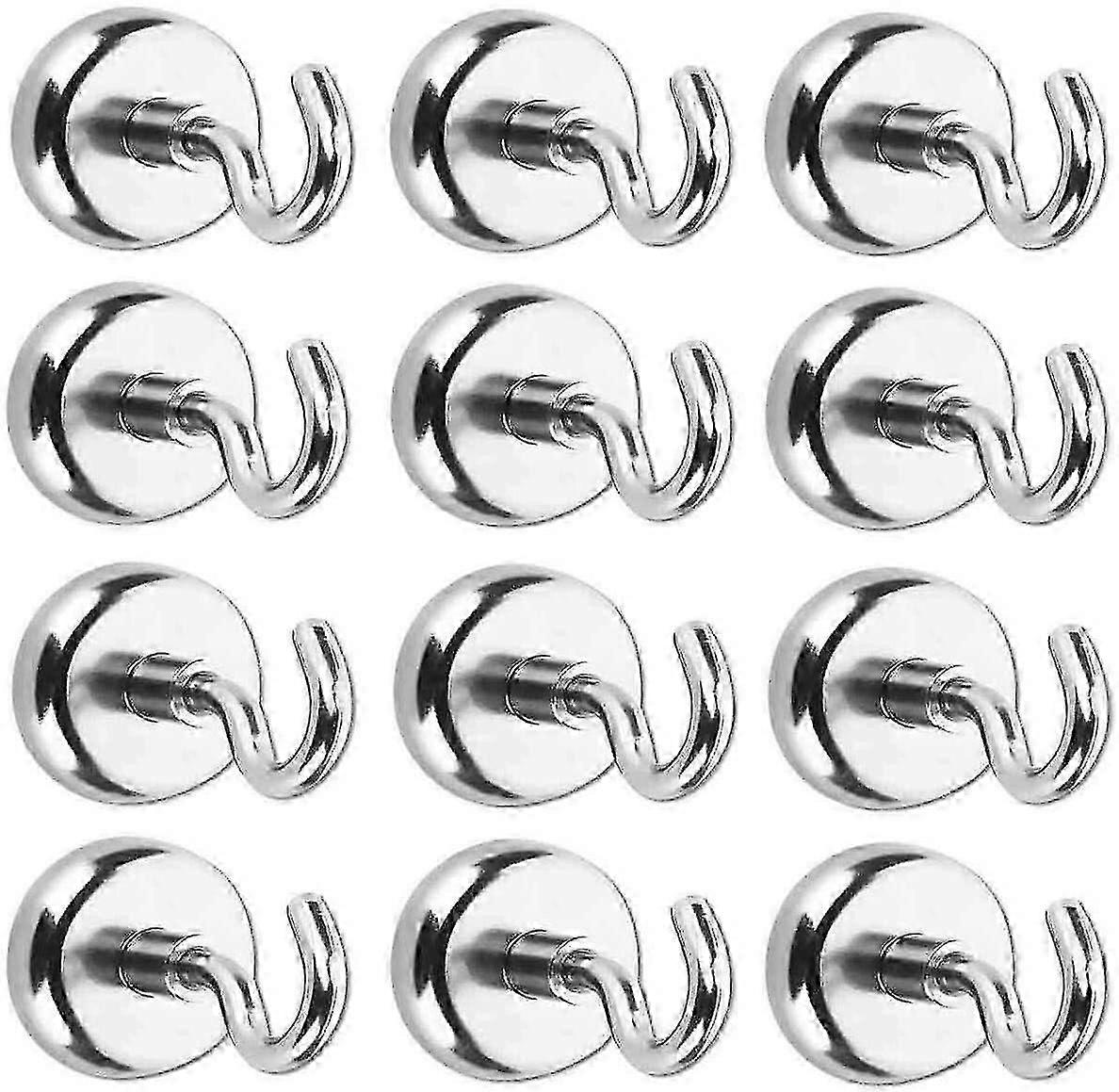 12pcs Magnetic Hooks, Extra Strong Magnet With Hook For Fridge 8KG pulling force