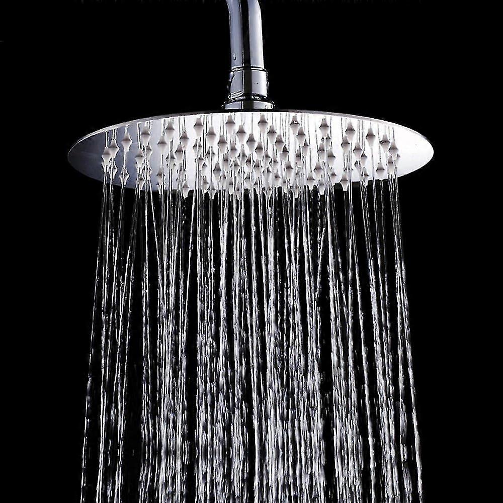 Embedded 12-inch Circular Shower Nozzle, Polished Stainless Steel Nozzle With Lime Resistant Design