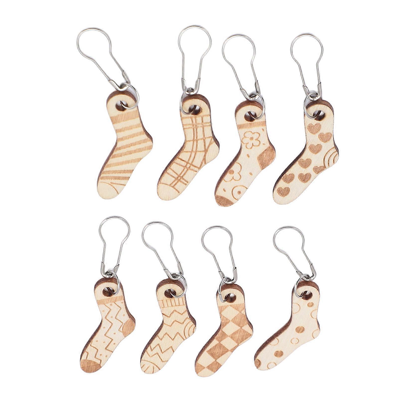 8Pcs Wooden Removable Stitch Markers for Knitting and Crocheting Lightweight Multipurpose Locking Stitch Marker for DIY Projects