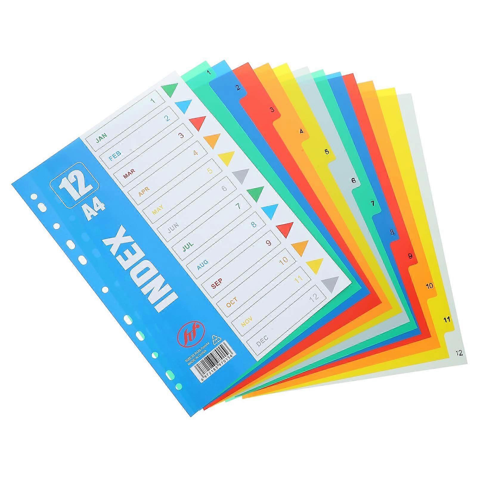 1 Set Household Notebook Dividers Office Tab Dividers Convenient Binder Tabs Book Accessory (Number 1-12)