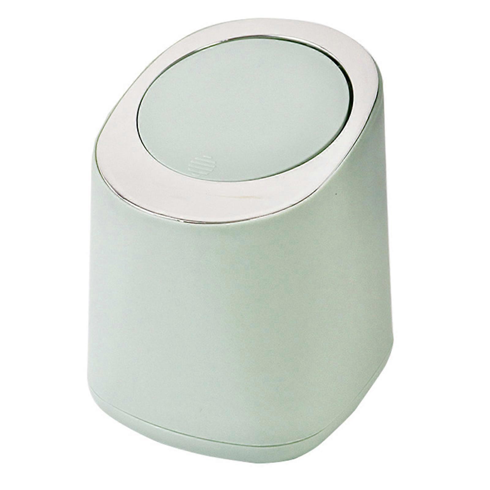 Desktop Trash Can Minimalist Round Wastebasket Light Green