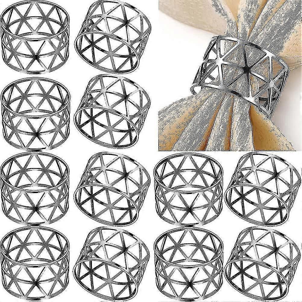 ナプキンリング、12ピース中空ナプキンリングHSナプキンリングServiette